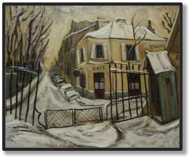 La Guérite sous la neige, jour, jadis Porte de Vanves Paris 14e, 1995